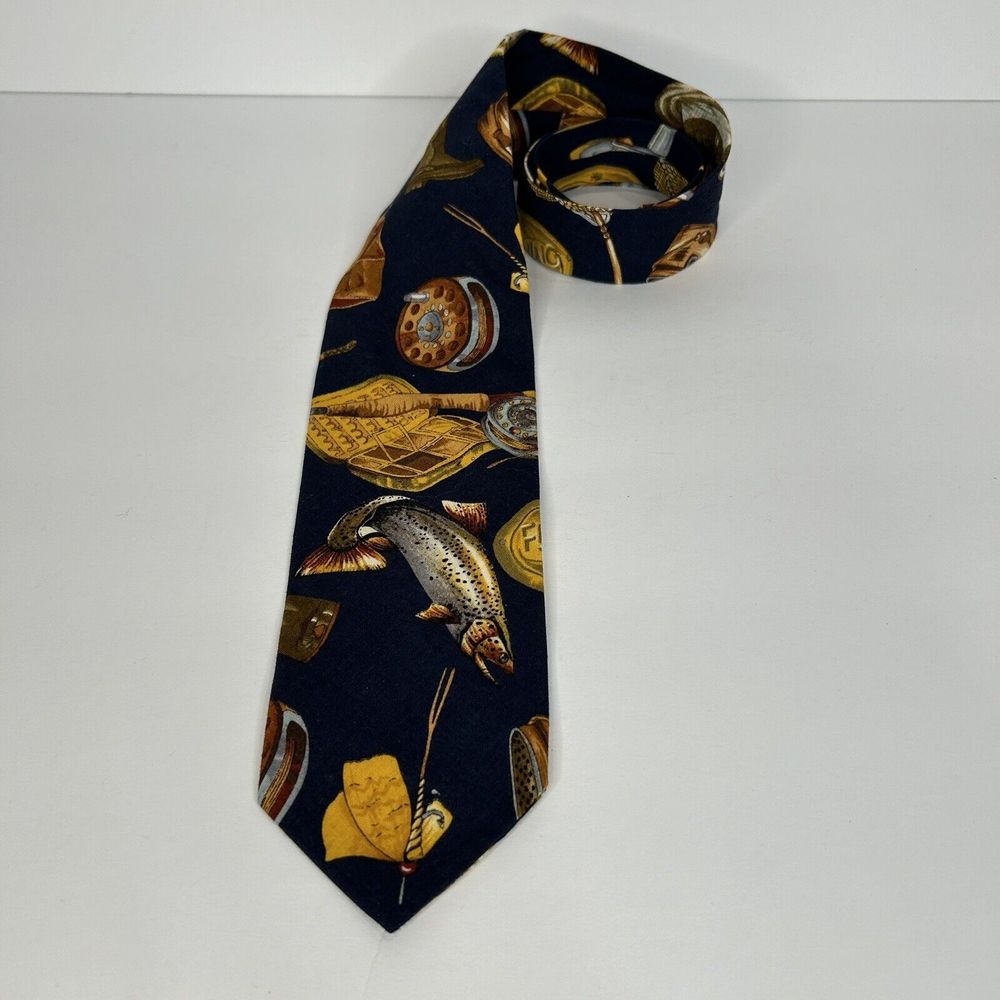 Fly Fishing Neck Tie Hiking Outdoors Made In USA Outdoorsman Fathers Day Gift